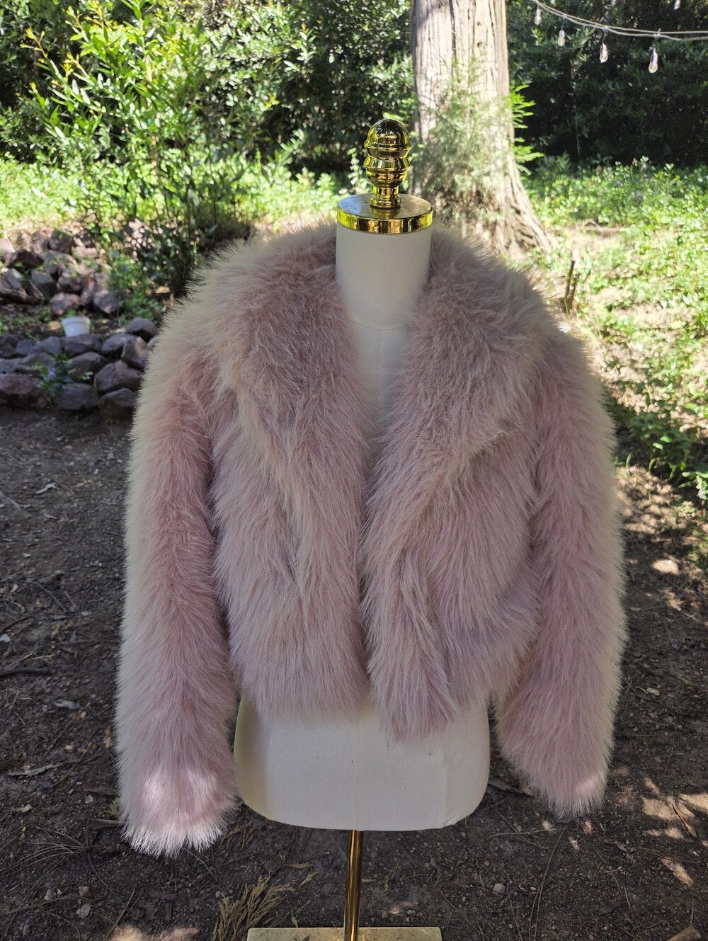 Art & Class Girls Pink Faux Fur Coat Size 10/12